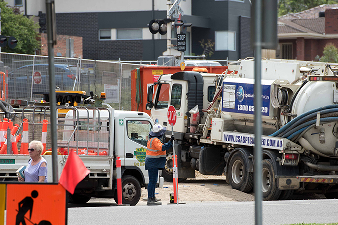 traffic control at constrcution