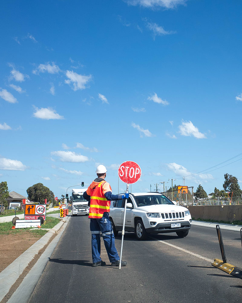 Traffic plans project on a street, road reserve and signage comply Melbourne site