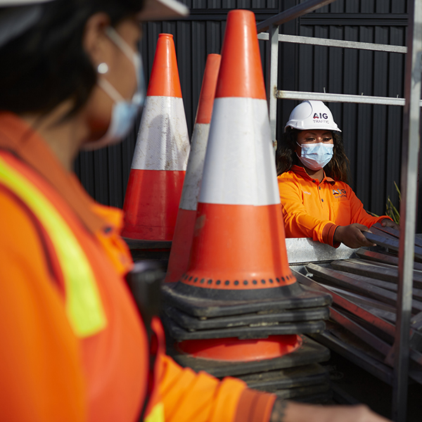 AIG New South wales AIG company team of Road Workers at road works job